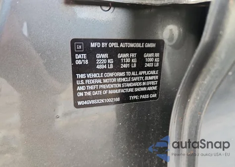 2019 Buick Regal Tourx Essence from USA, damaged, VIN W04GV8SX2K1002168